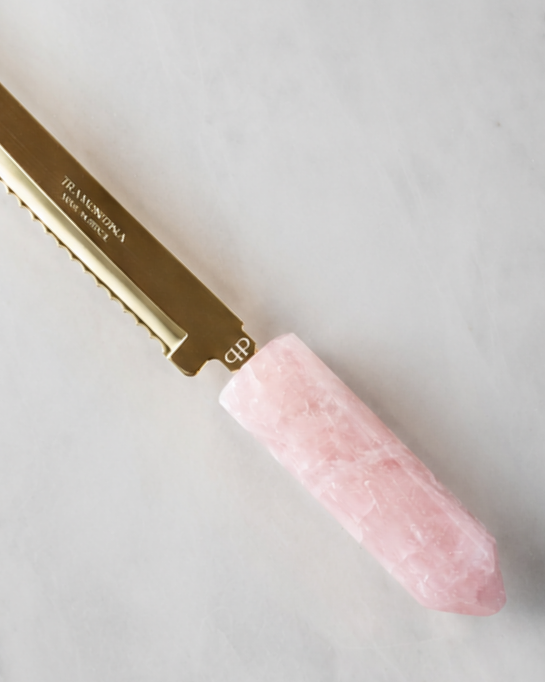 Faca para Pão Gold - Quartzo Rosa