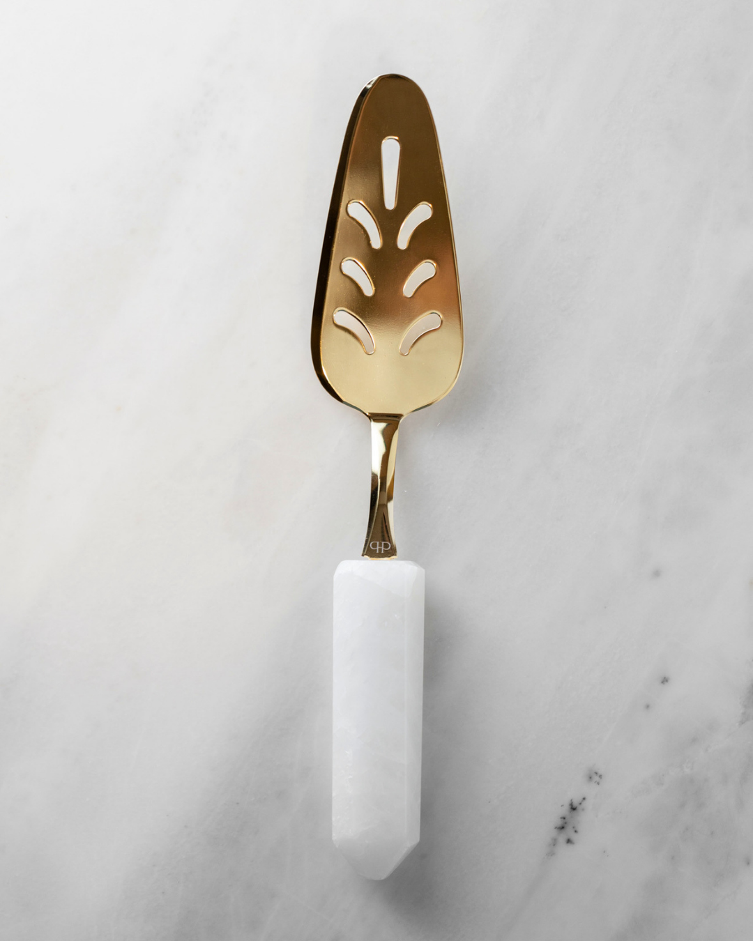 Pá para Bolo Gold - Quartzo Branco