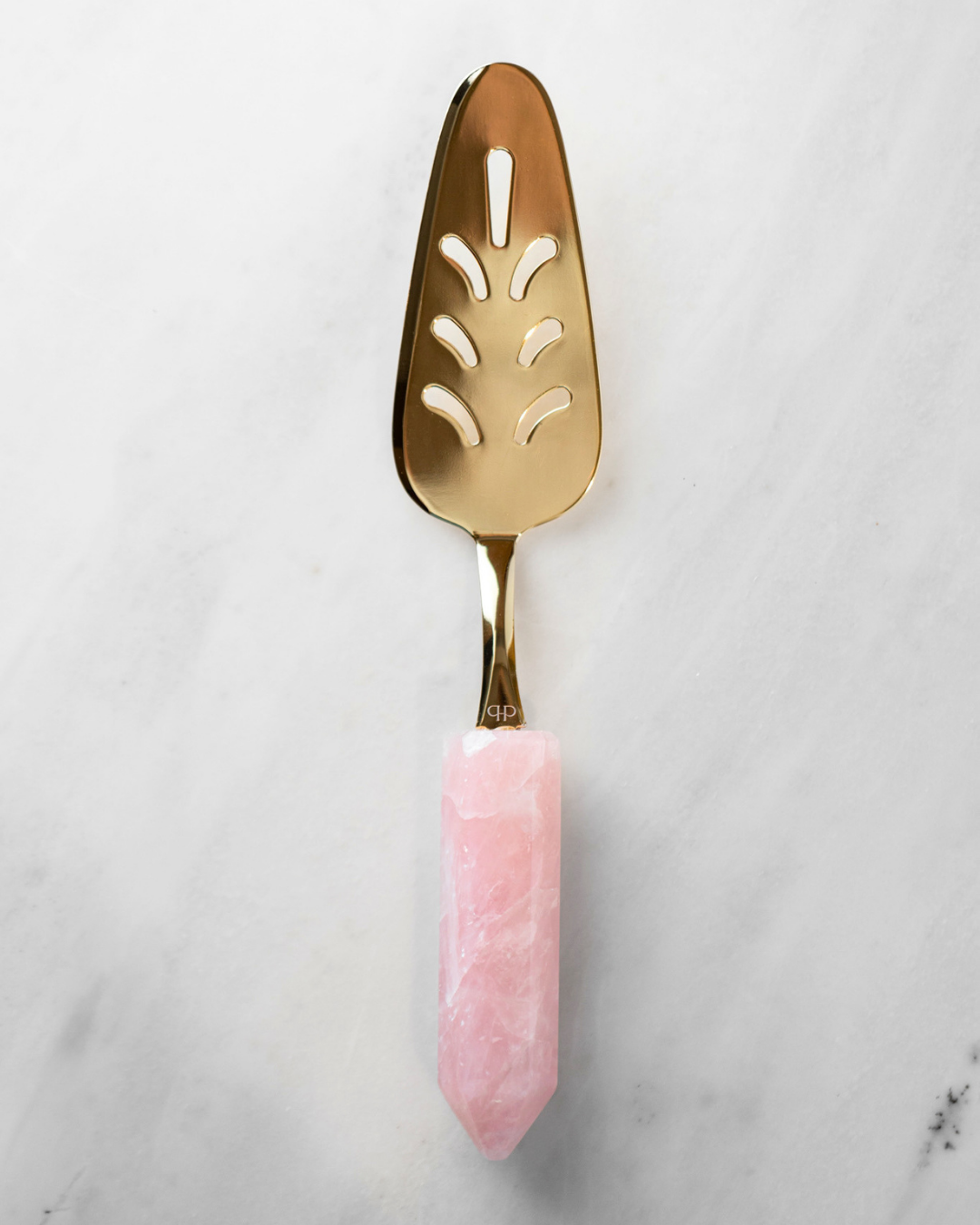 Pá para Bolo Gold - Quartzo Rosa