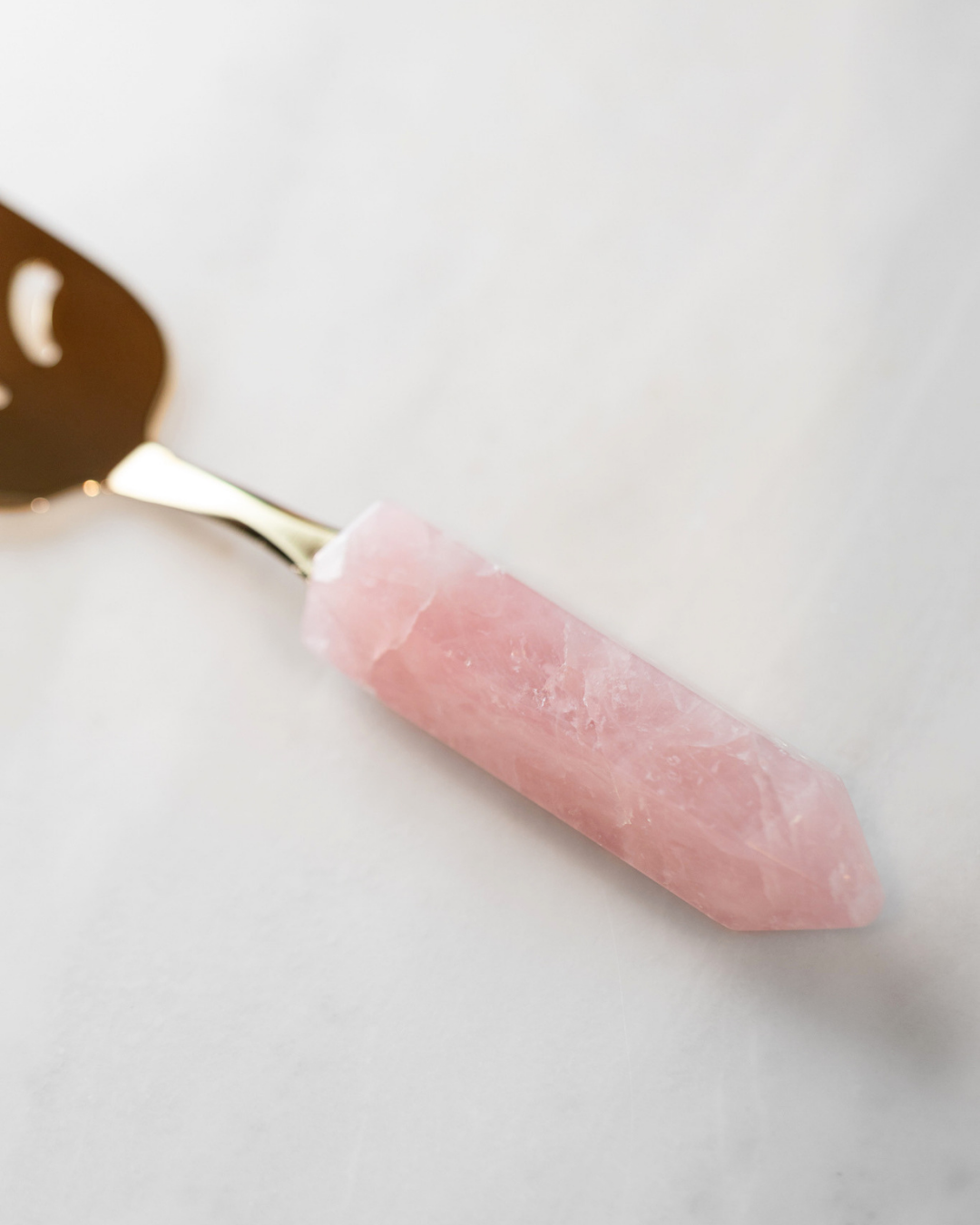 Pá para Bolo Gold - Quartzo Rosa