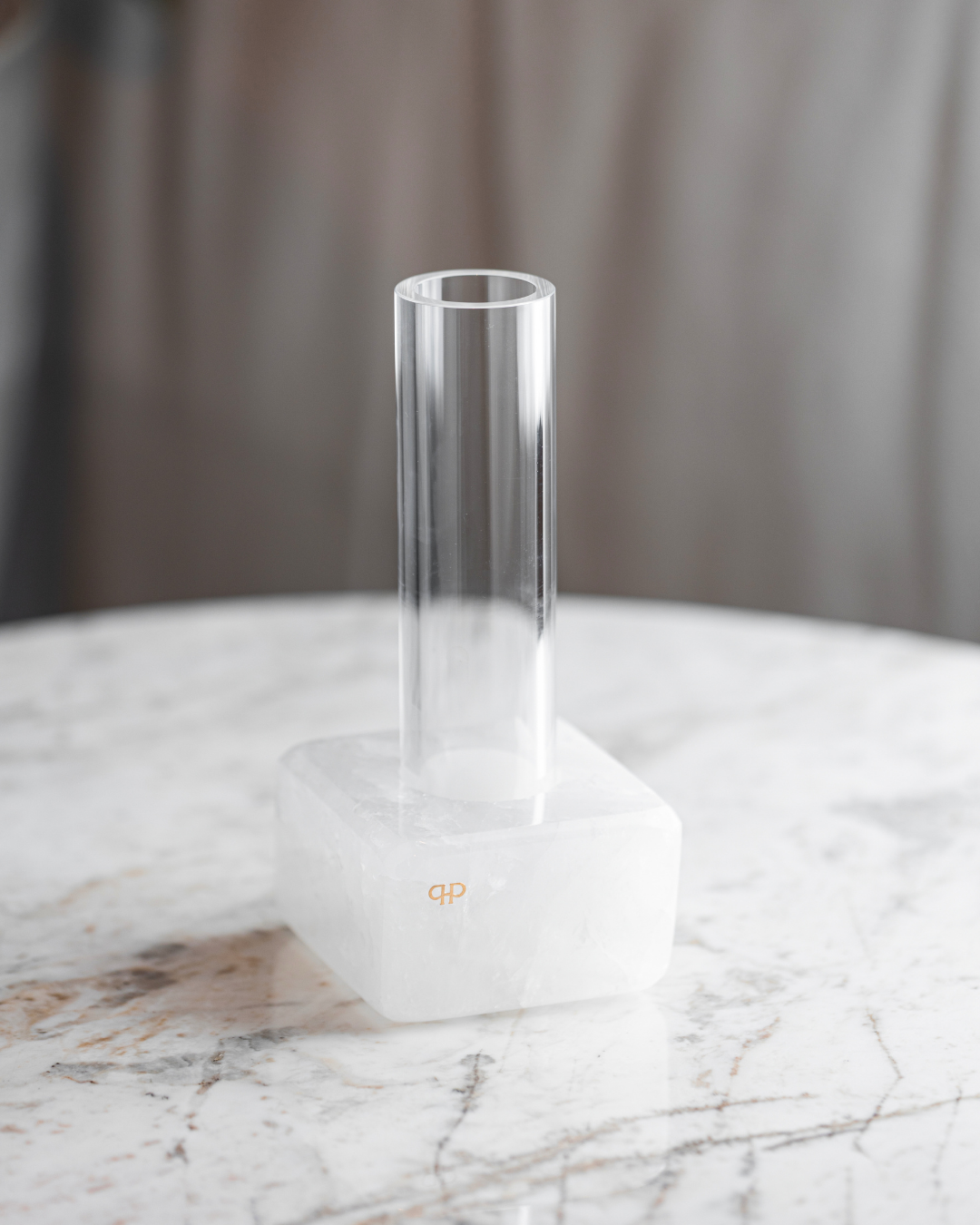 Vaso Solitário Acrílico - Quartzo Branco