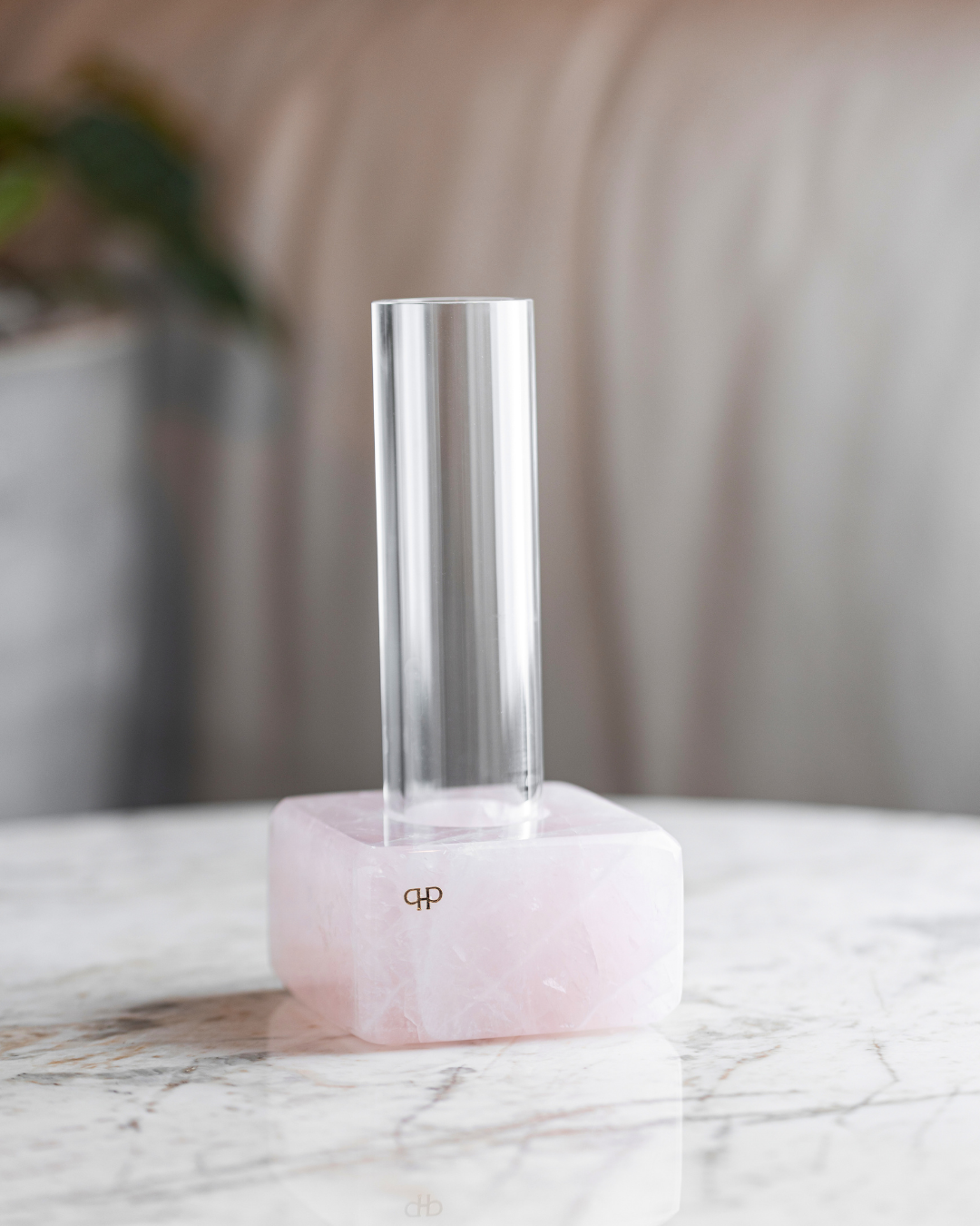 Vaso Solitário Acrílico - Quartzo Rosa