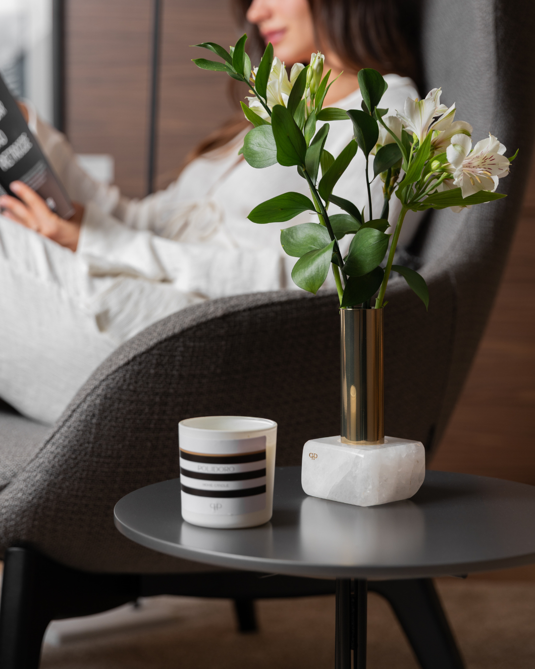 Polidoro Home Candle - White