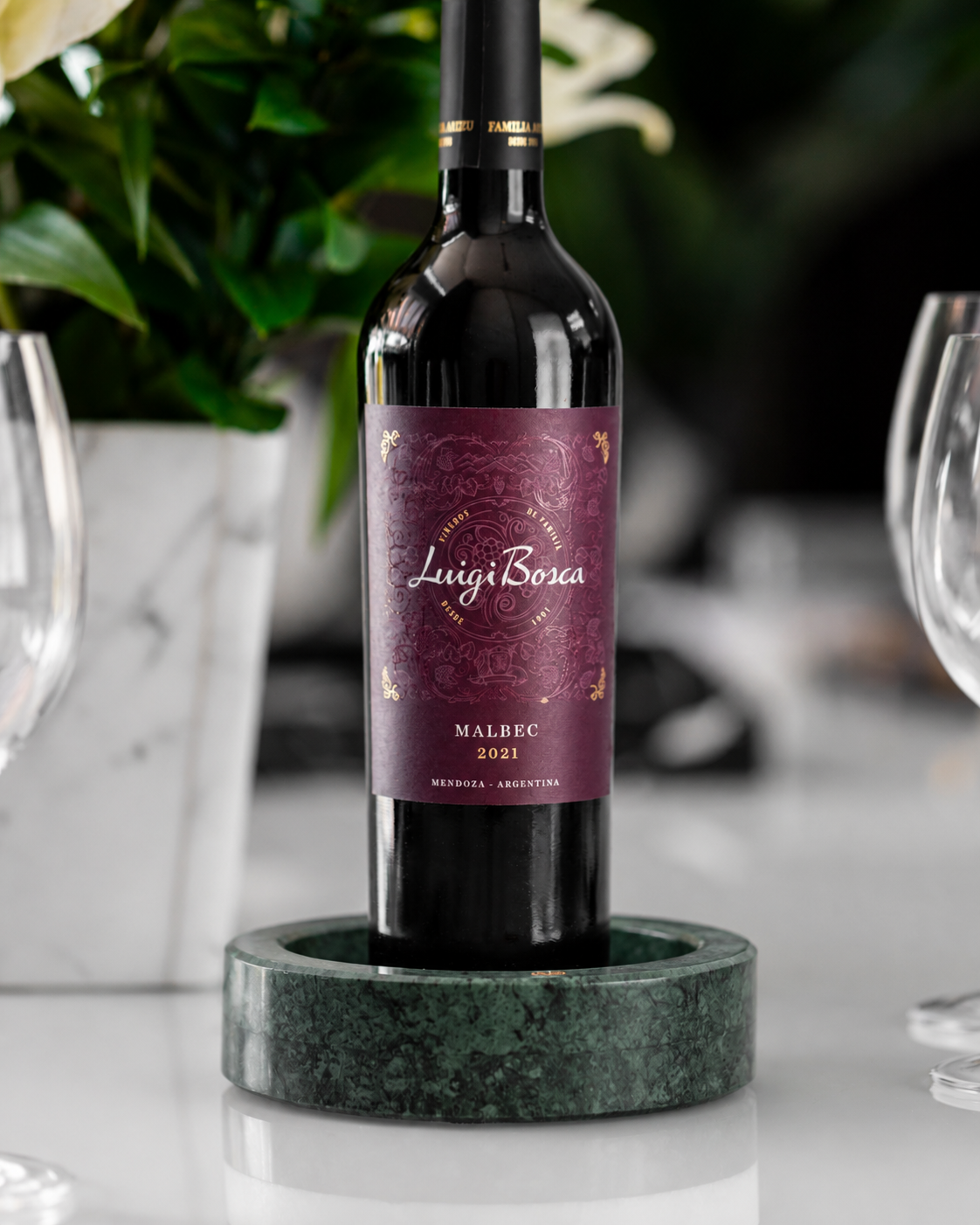 Porta-Vinho de Mesa - Verde Guatemala