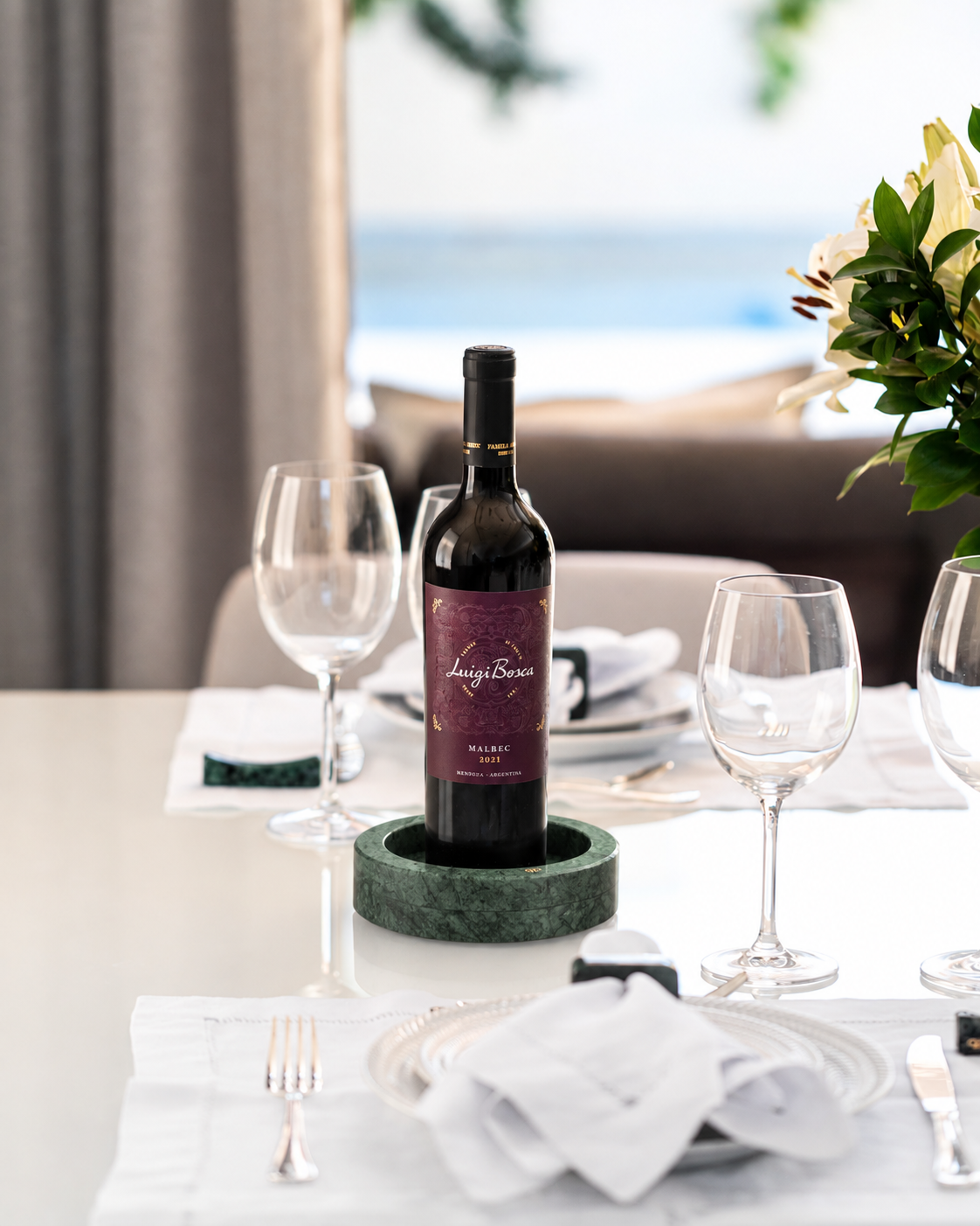 Porta-Vinho de Mesa - Verde Guatemala