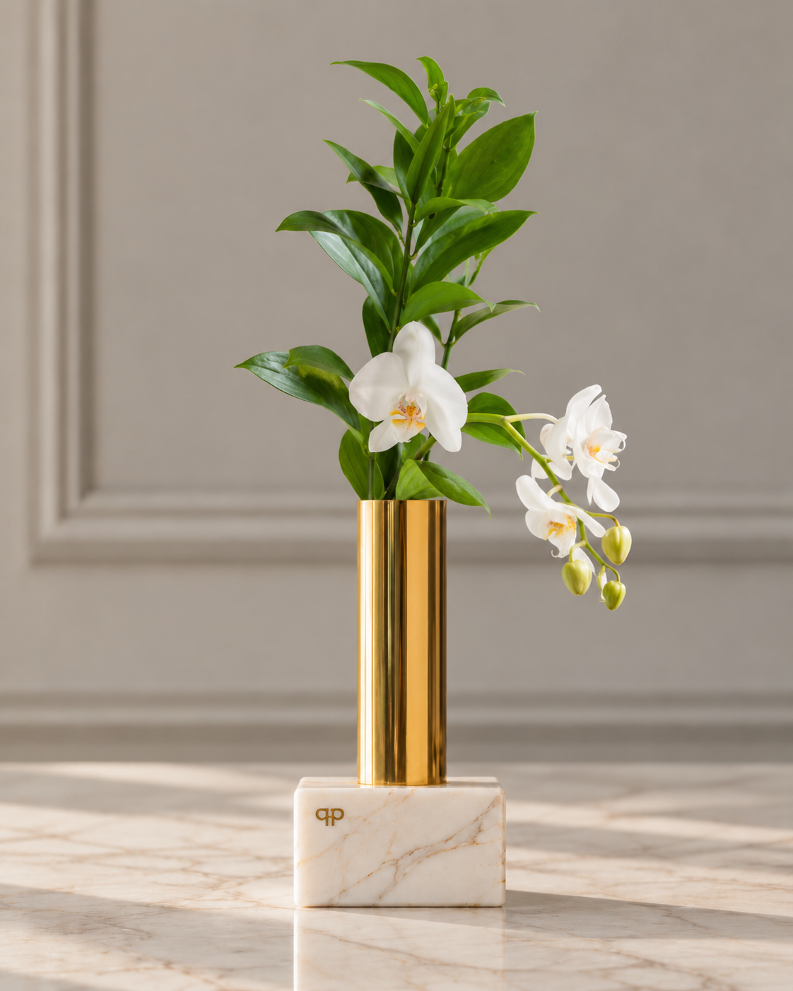 Vaso Solitário Dourado - Branco Paraná